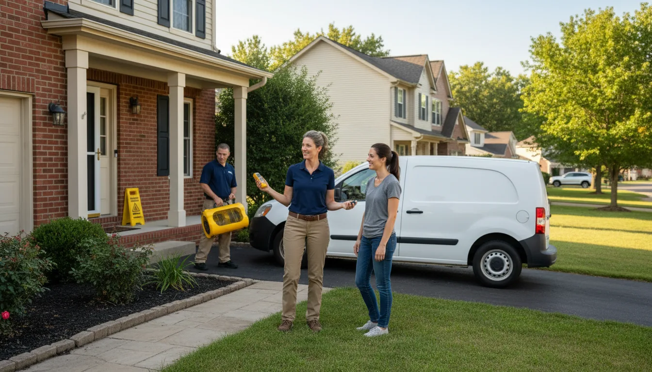Residential water damage restoration in Mount Auburn, IL